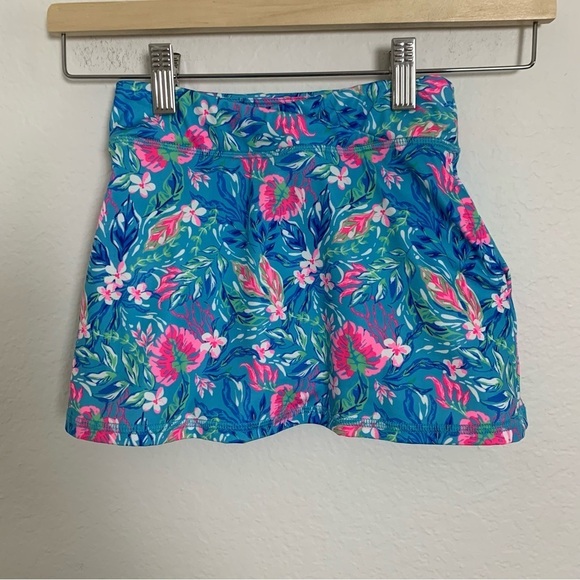 Tommy Bahama Active Floral Skort Little Girl’s 4T Blue Tropical Stretch - Picture 9 of 9
